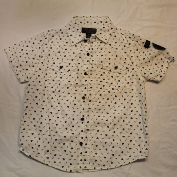 Steve's Jeans Black/White Button-Up Shirt - Kids Size 6 - Picture 1 of 3